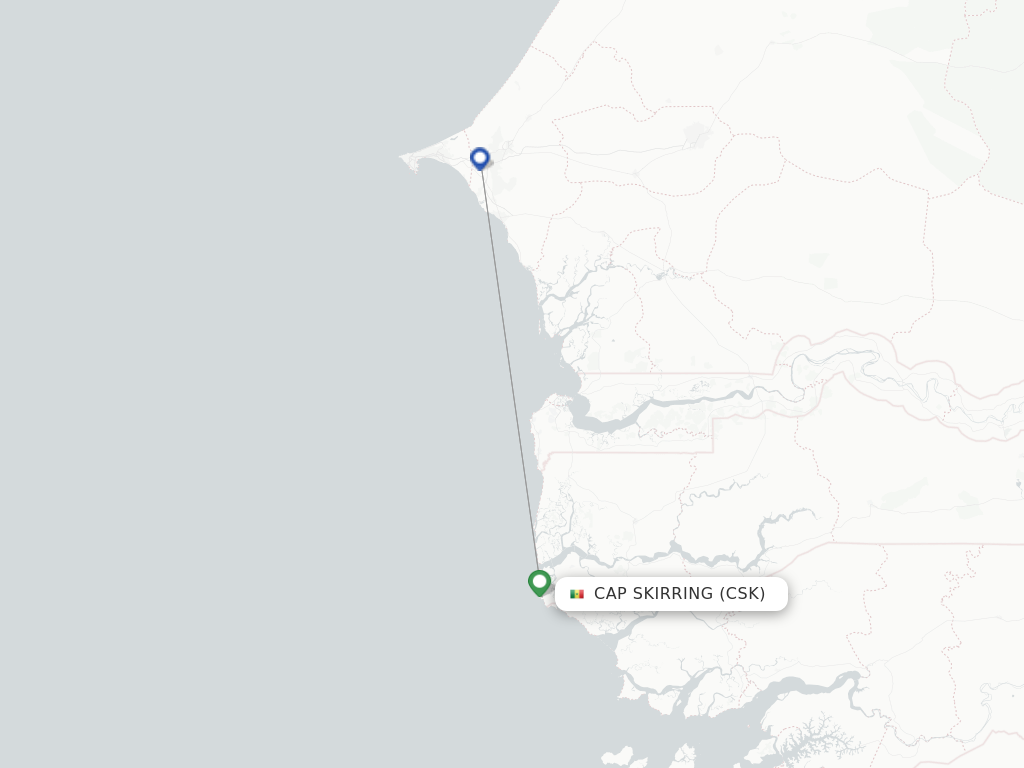 Cap Skirring CSK route map