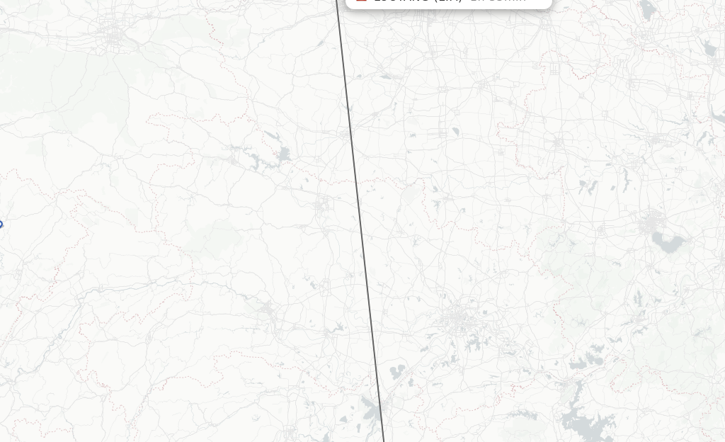 Flights from Changsha to Luoyang route map