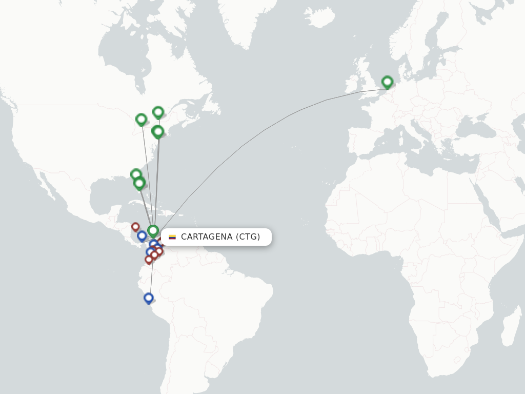 Flights from Cartagena to Mompos route map