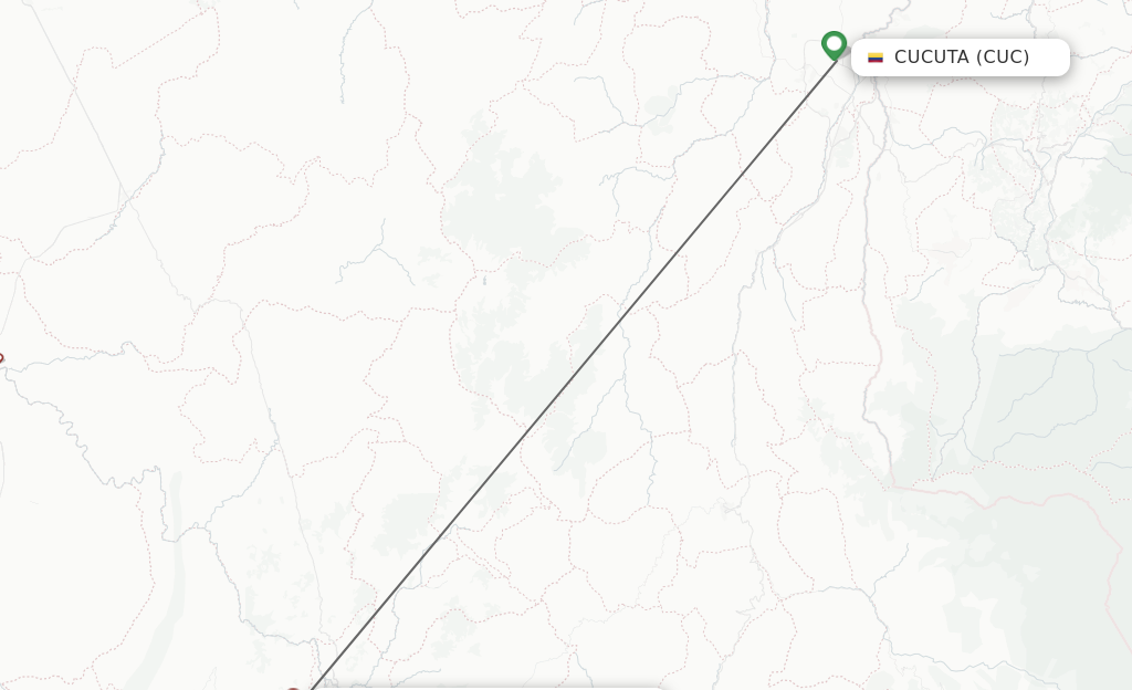 Flights from Cucuta to Bucaramanga route map