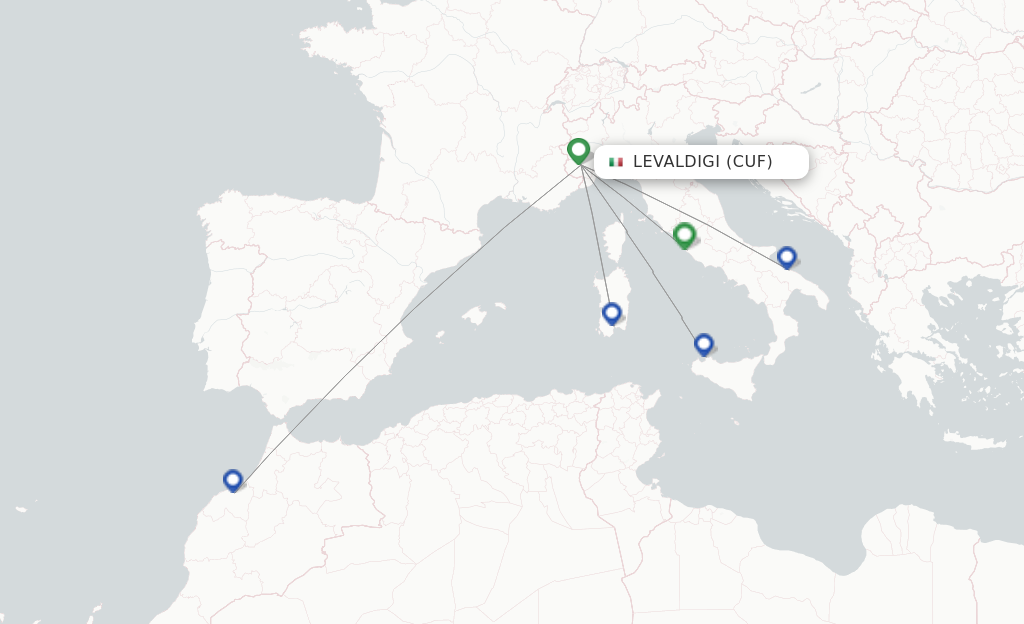 Levaldigi CUF route map