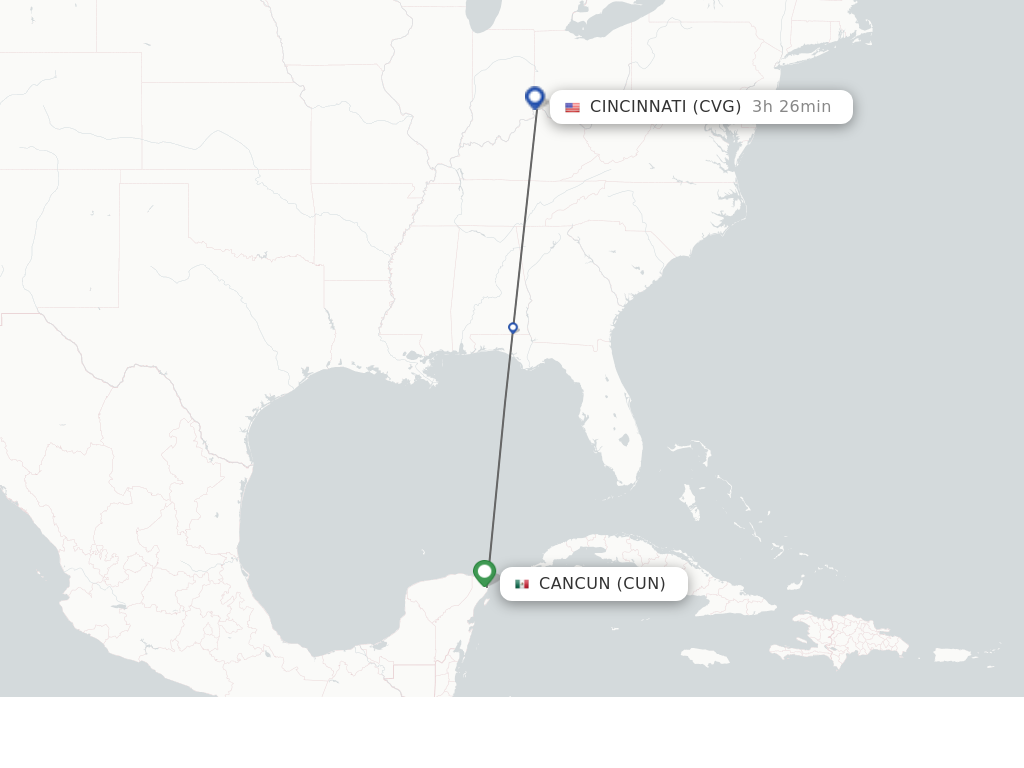 Direct non stop Flights From Cancun To Cincinnati Schedules 