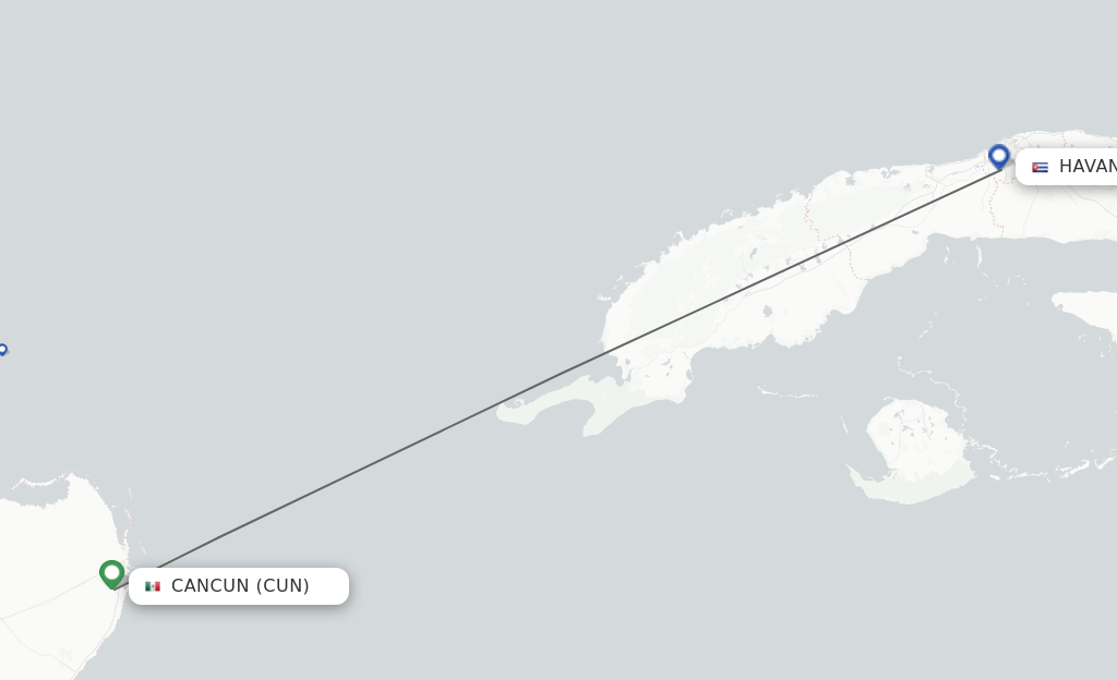 Direct non stop Flights From Cancun To Havana Schedules