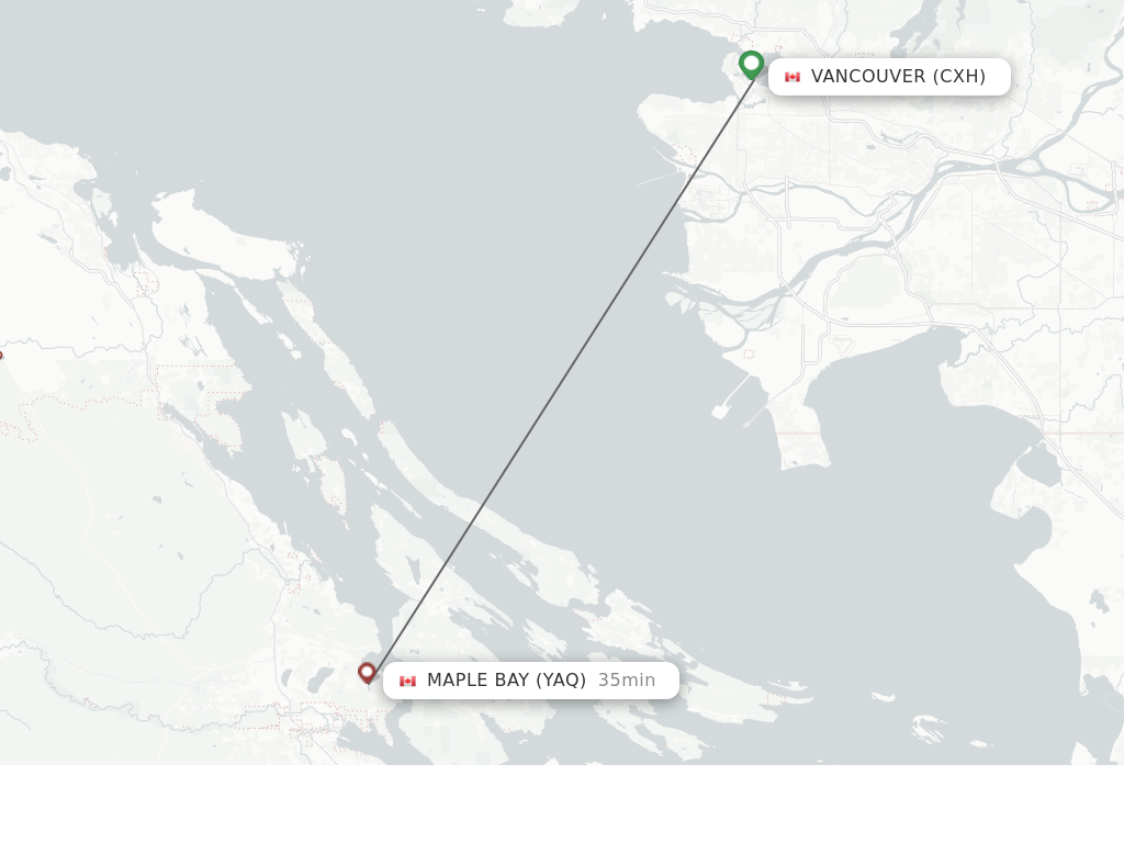 Flights from Vancouver to Maple Bay route map