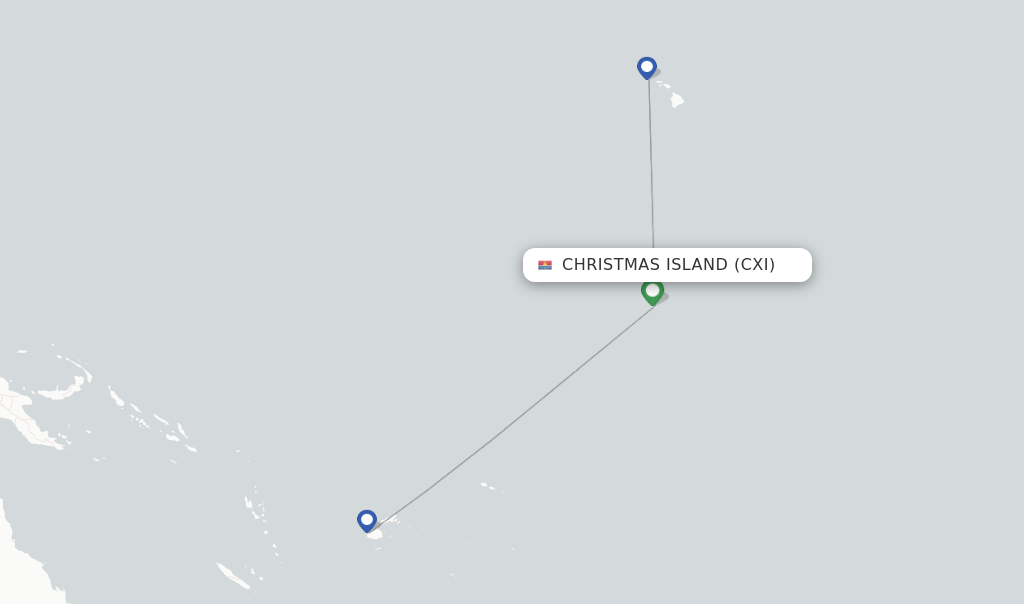 Christmas Island flight map