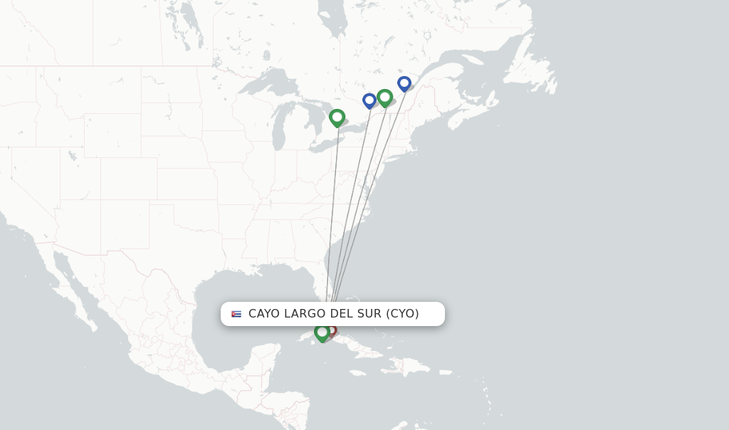 Flights from Cayo Largo Del Sur to Nueva Gerona route map