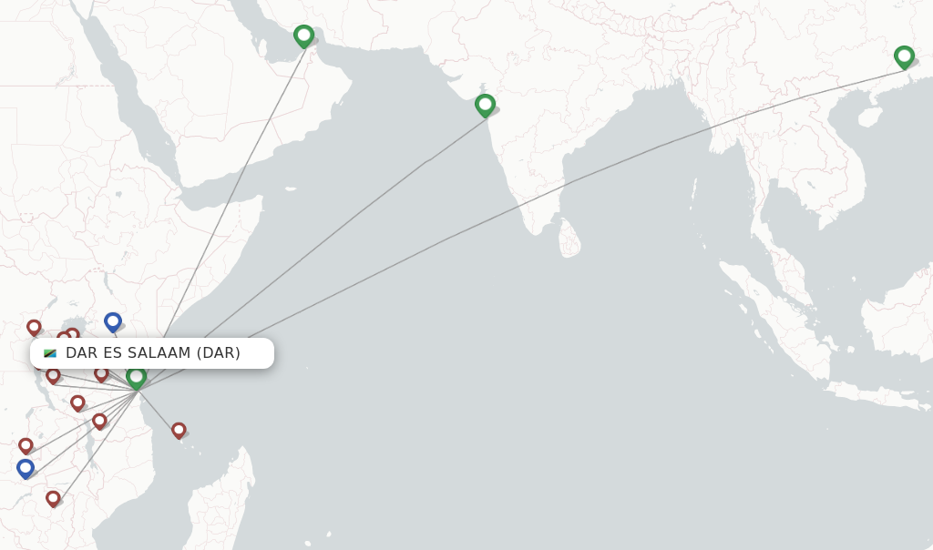 Air Tanzania flights from Dar Es Salaam, DAR - FlightsFrom.com