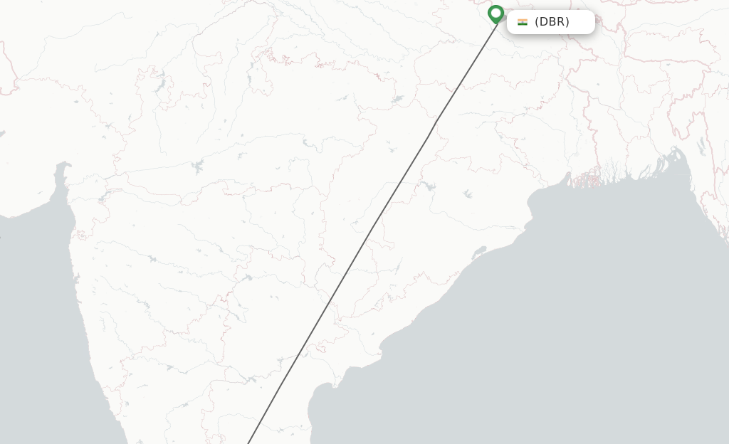 Flights from Darbhanga to Bengaluru route map