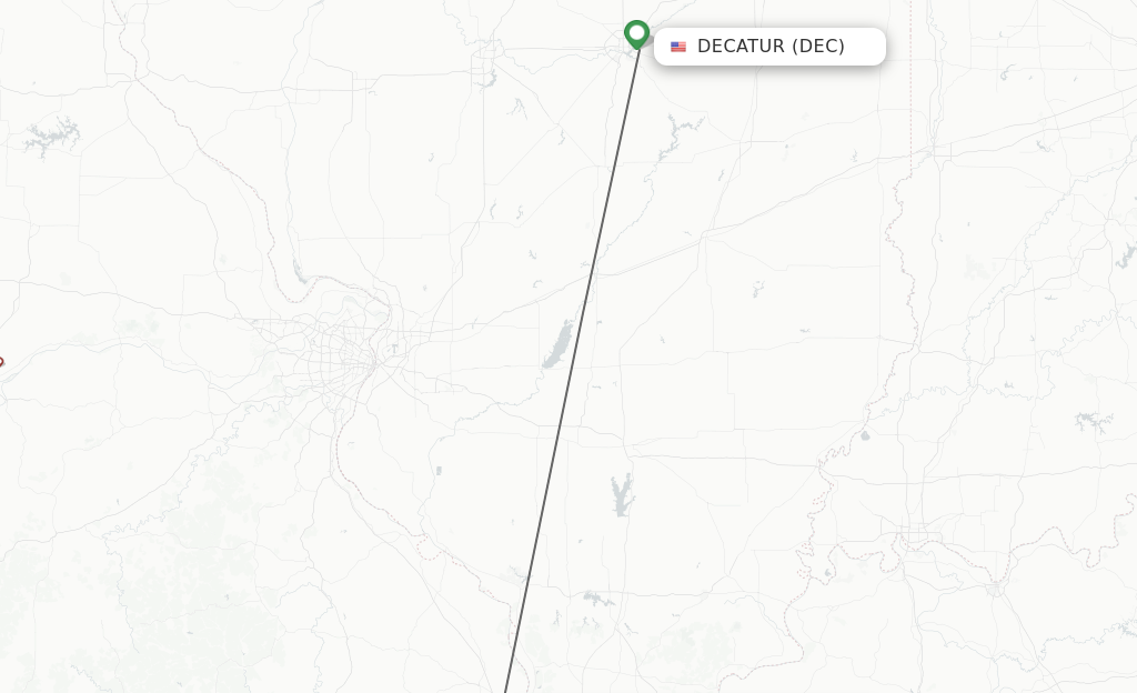 Flights from Decatur to Cape Girardeau route map