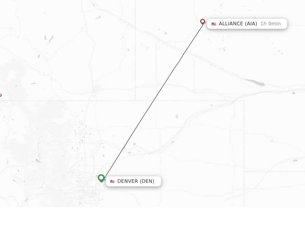 Flights from Denver to Alliance route map