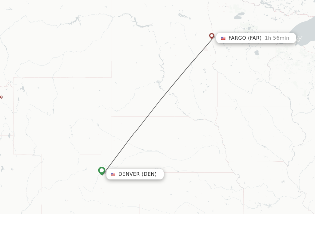 Direct (non-stop) flights from Denver to Fargo - schedules