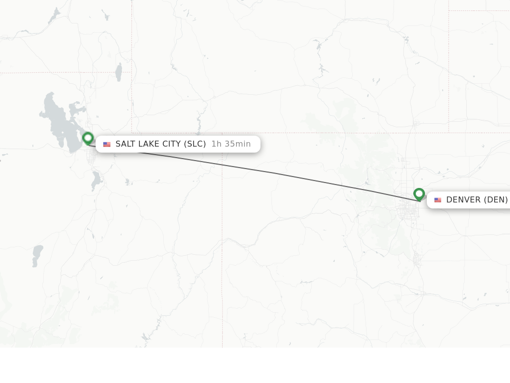 Flights from Denver to Salt Lake City route map