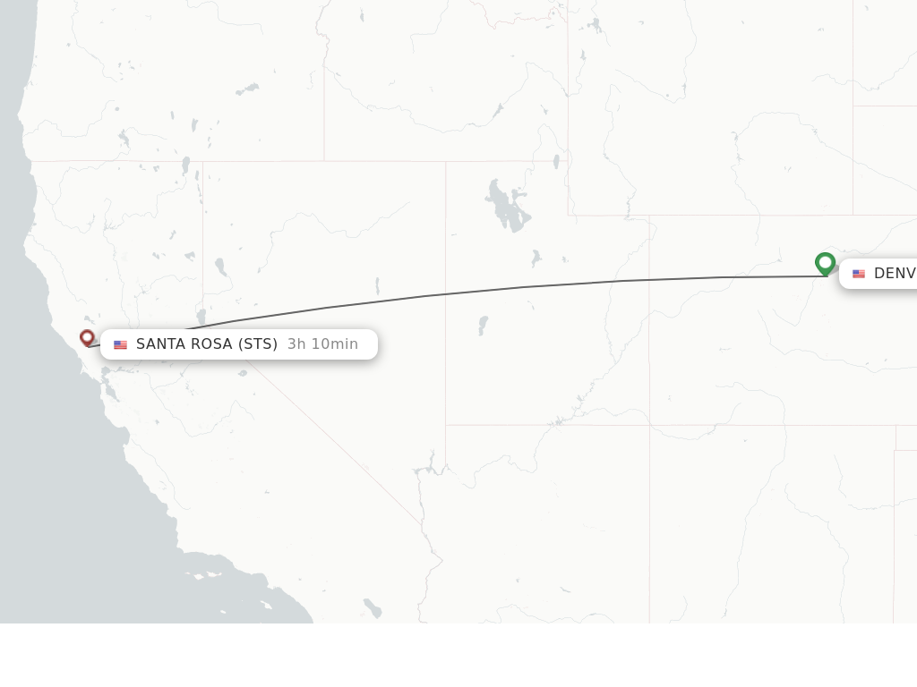 Flights from Denver to Santa Rosa route map