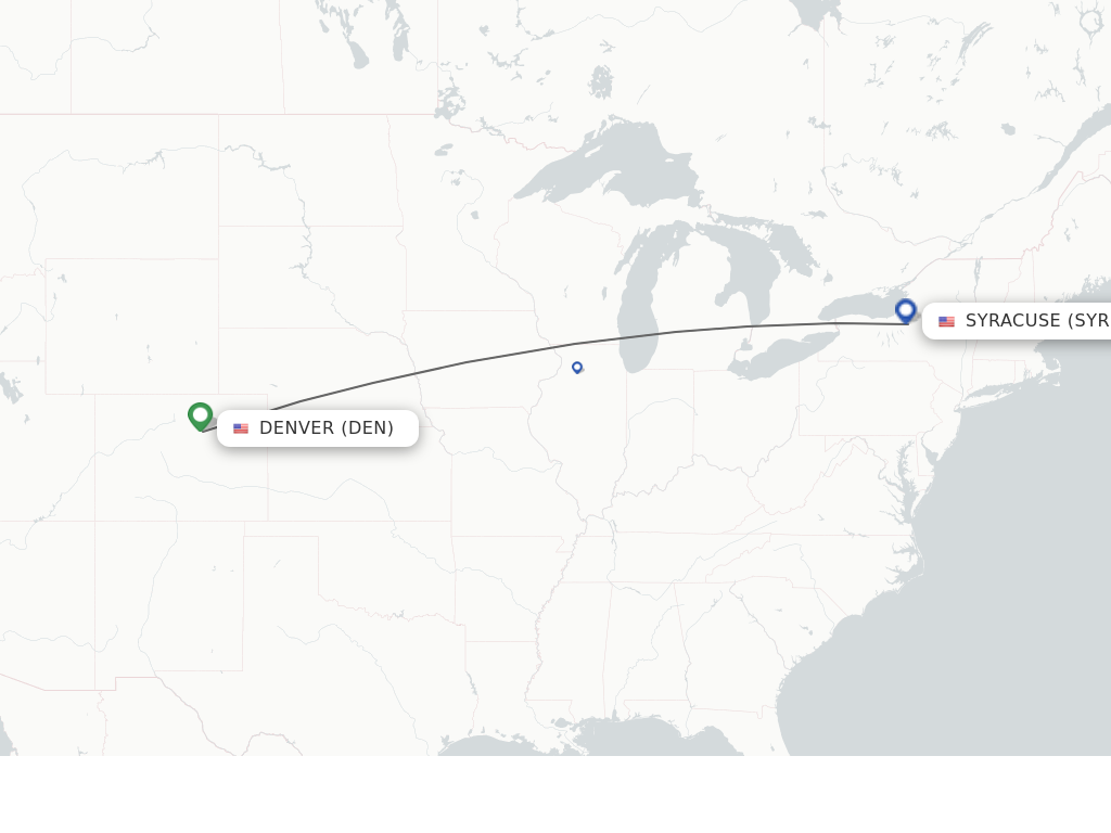 Direct (non-stop) flights from Denver to Syracuse - schedules