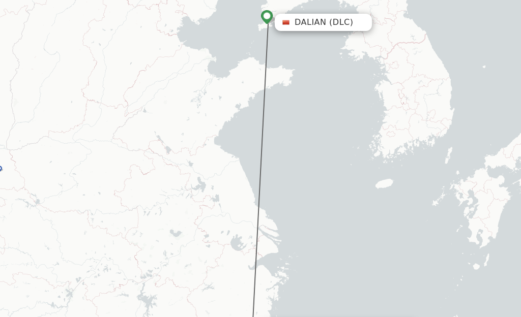 Flights from Dalian to Wenzhou route map
