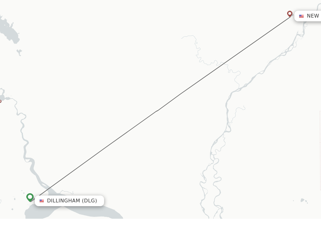 Flights from Dillingham to New Stuyahok route map