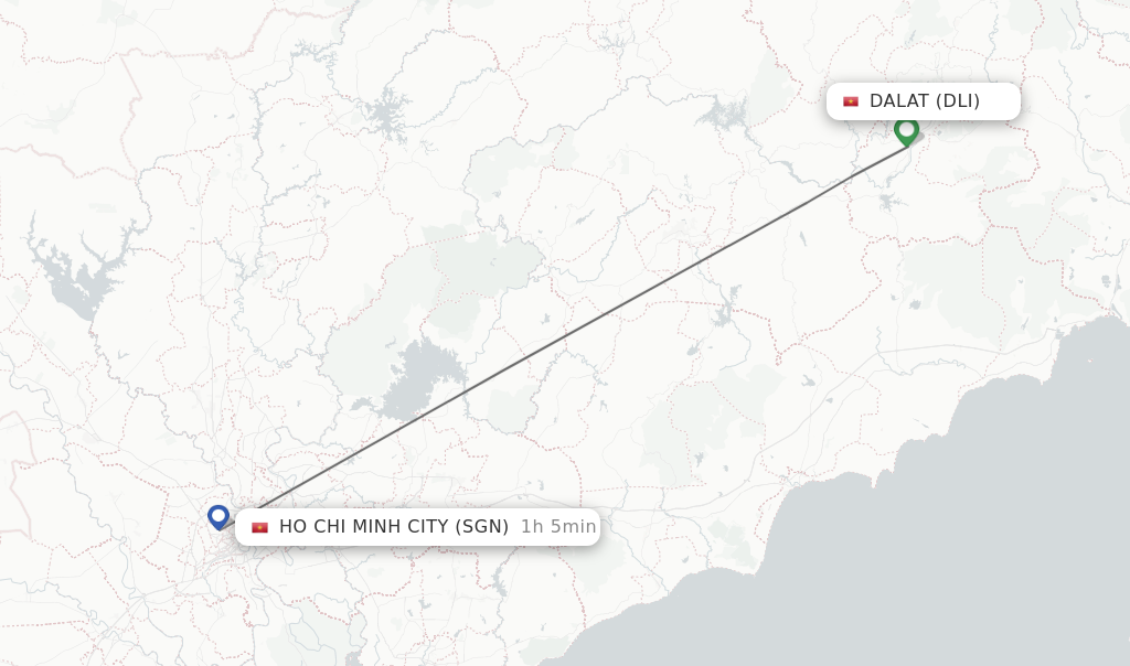 Direct (non-stop) flights from Dalat to Ho Chi Minh City - schedules ...