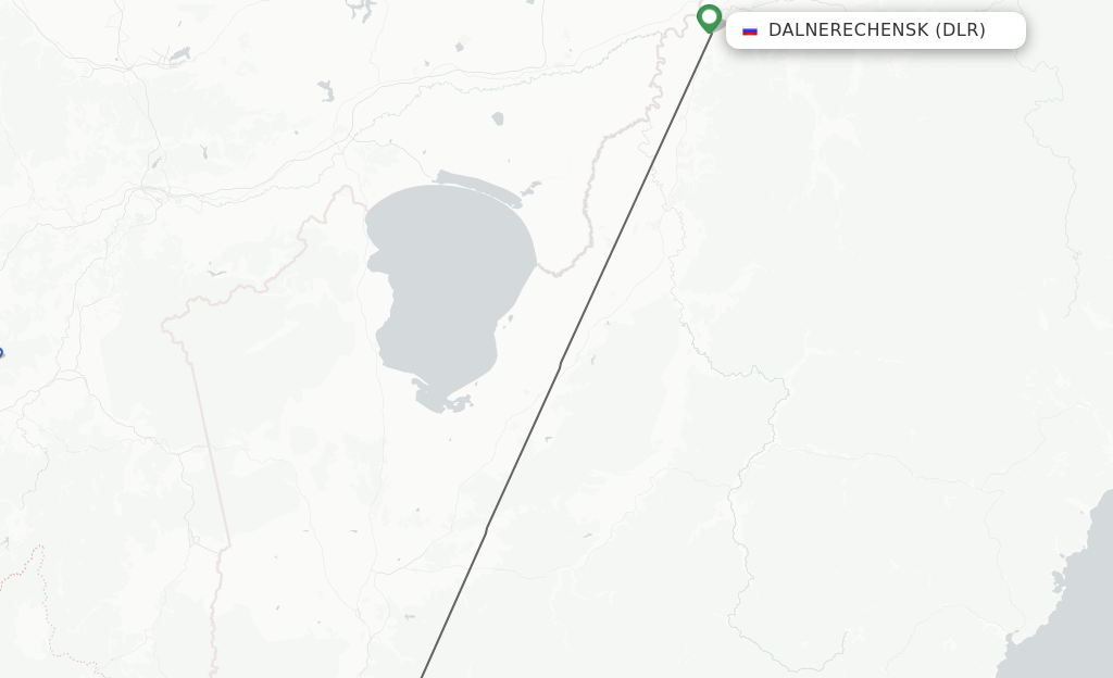 Flights from Dalnerechensk to Vladivostok route map