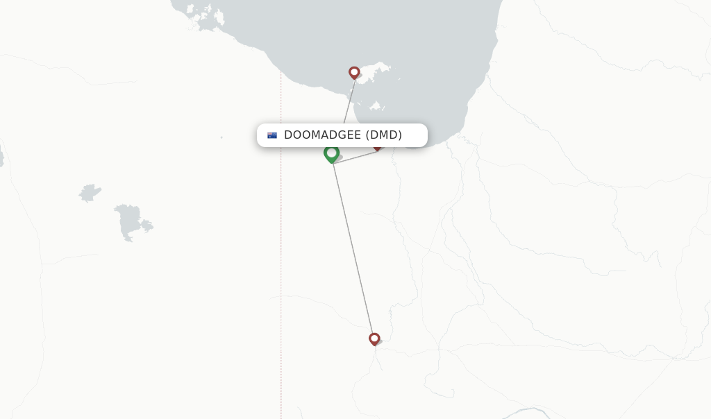 Route map with flights from Doomadgee with Rex