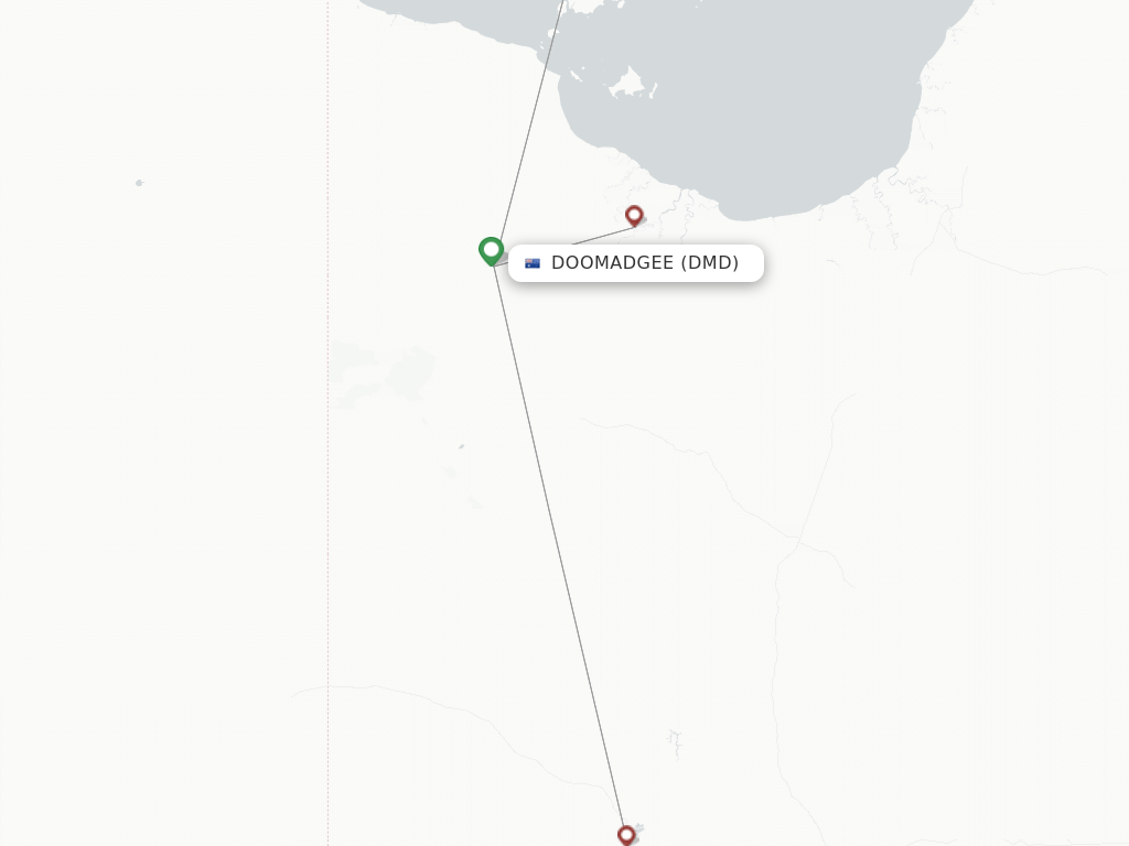 Route map with flights from Doomadgee with Rex Regional Express