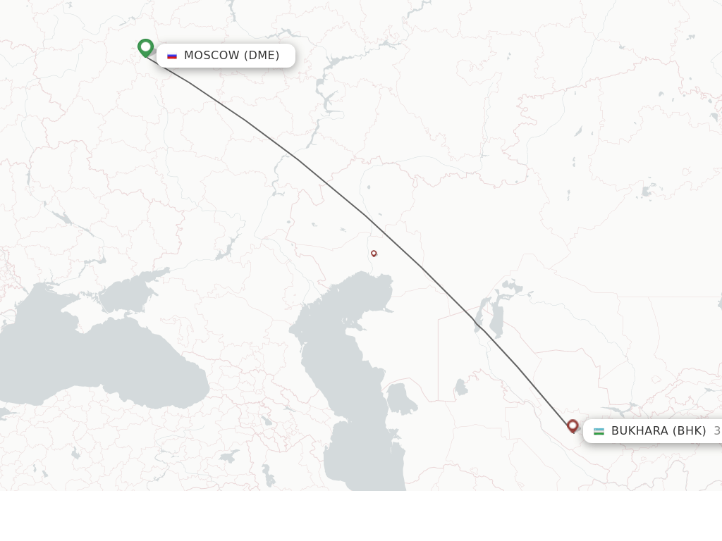 Flights from Moscow to Bukhara route map