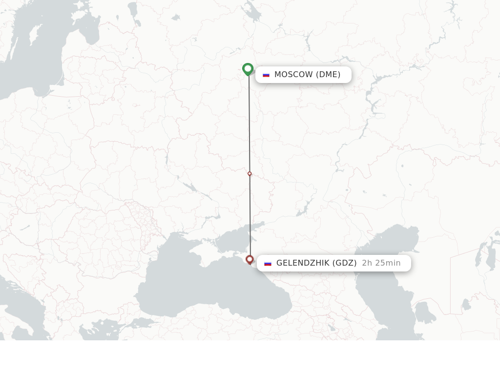 Flights from Moscow to Gelendzik route map