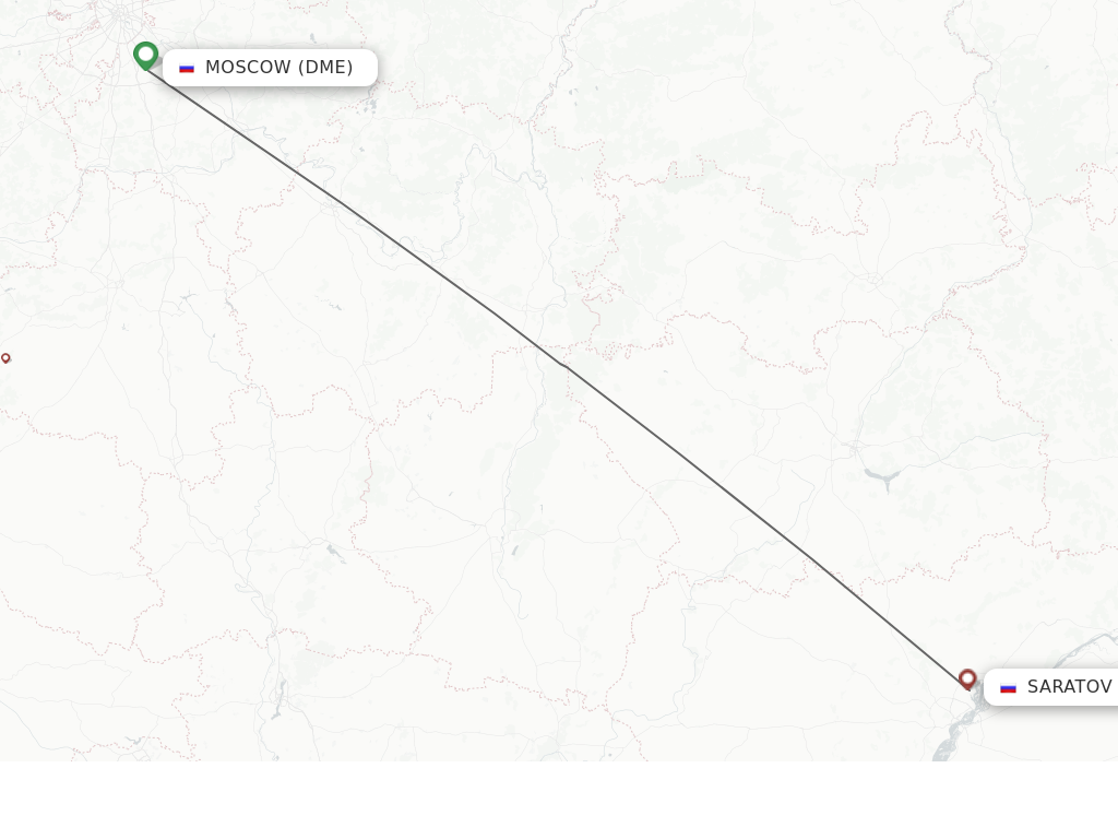 Flights from Moscow to Saratov route map