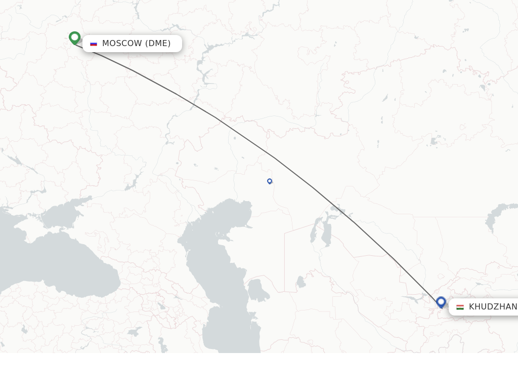 Flights from Moscow to Khujand route map