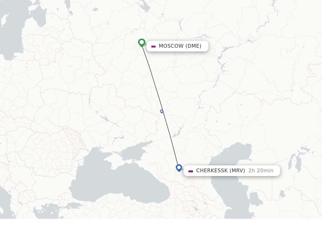 Flights from Moscow to Cherkessk route map