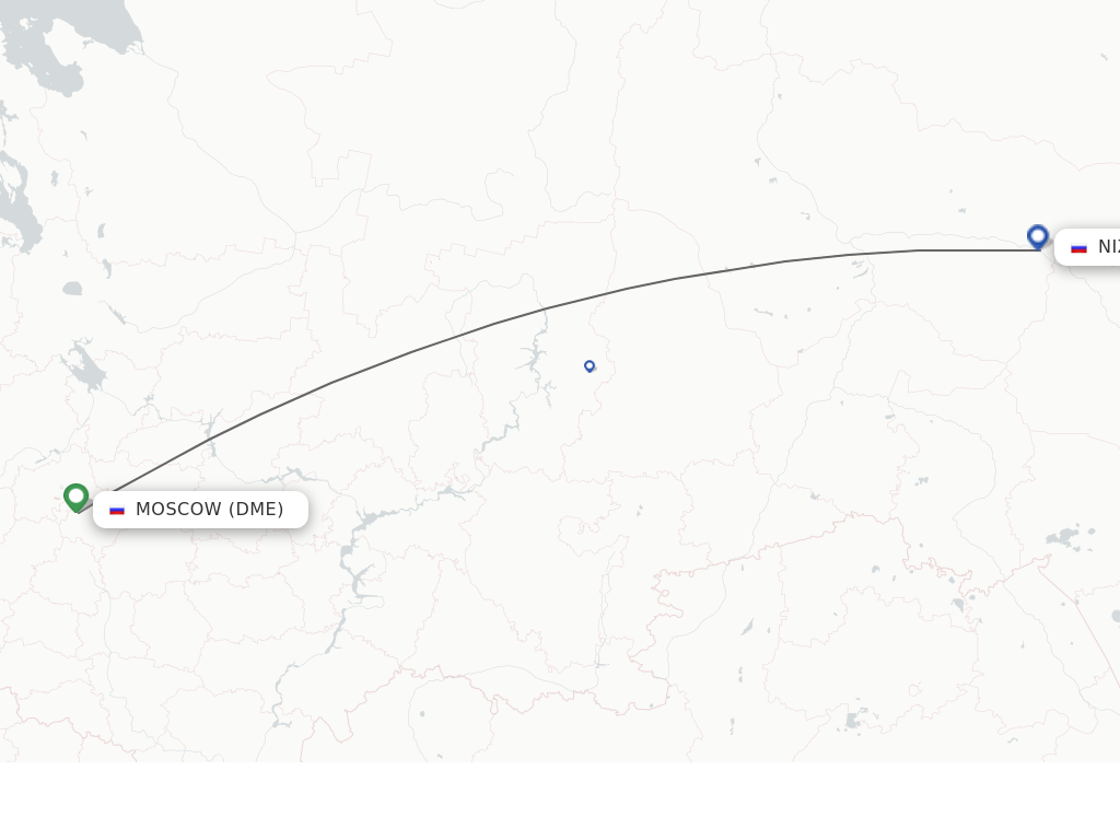 Flights from Moscow to Nizhnevartovsk route map