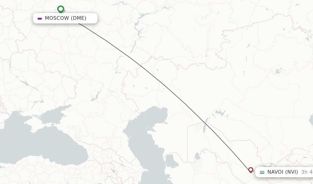 Flights from Moscow to Navoi route map
