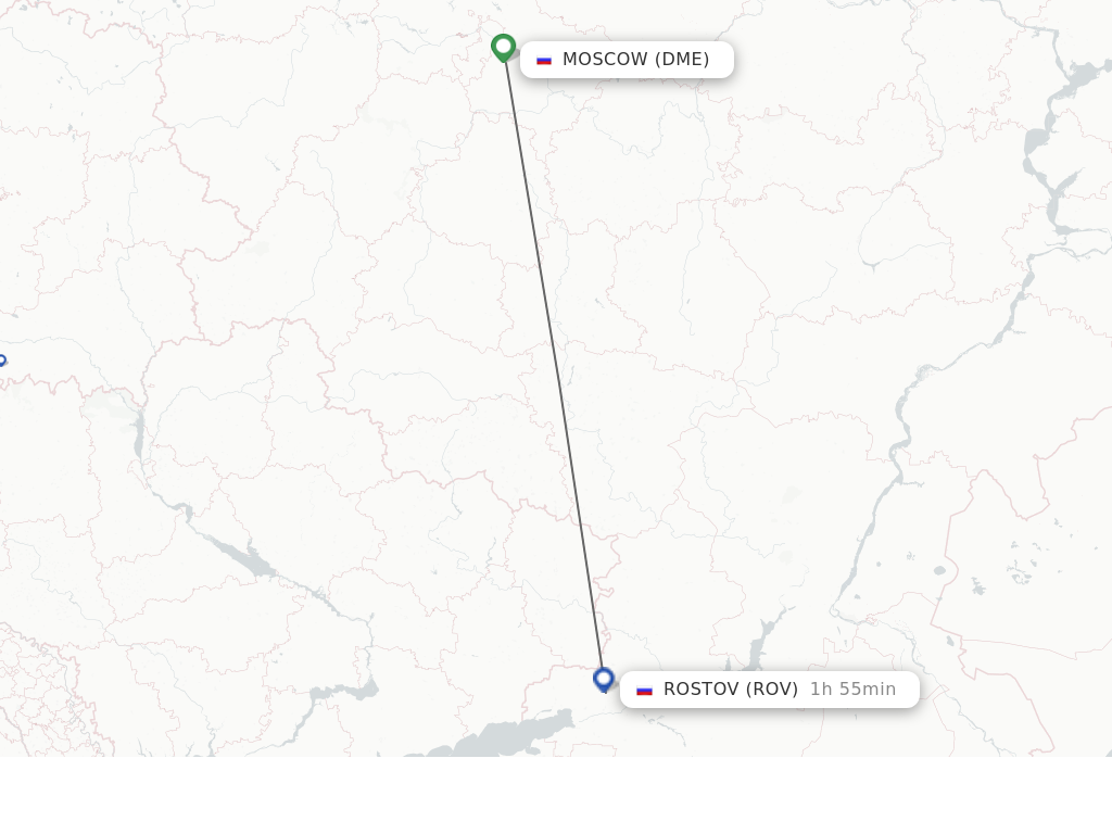 Flights from Moscow to Rostov route map
