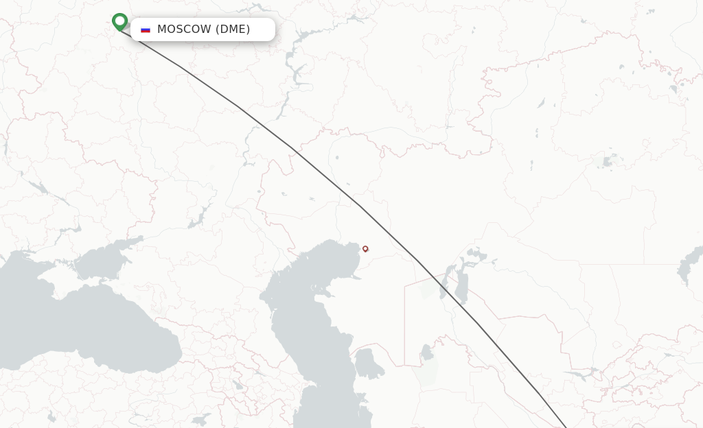 Flights from Moscow to Termez route map
