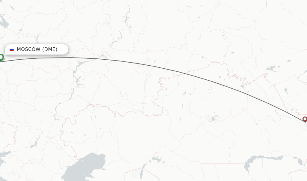 Flights from Moscow to Ust-Kamenogorsk route map