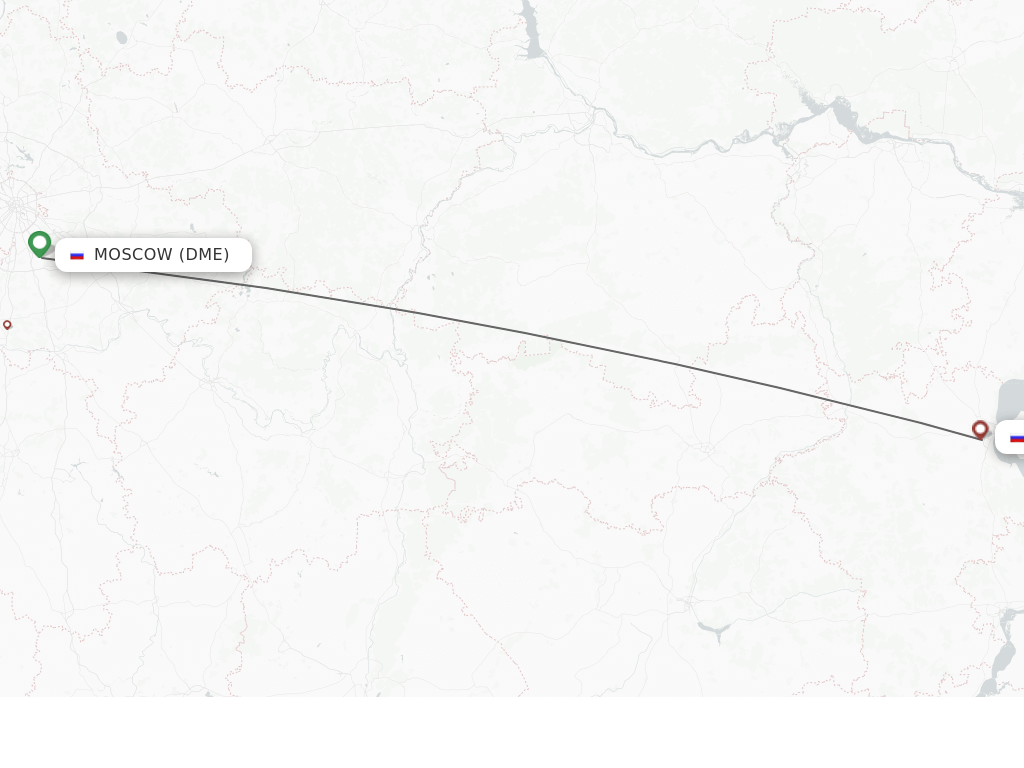 Flights from Moscow to Ulyanovsk route map
