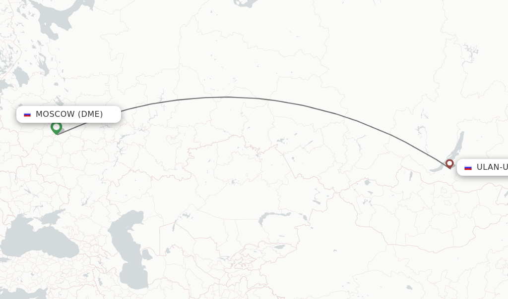 Flights from Moscow to Ulan-Ude route map