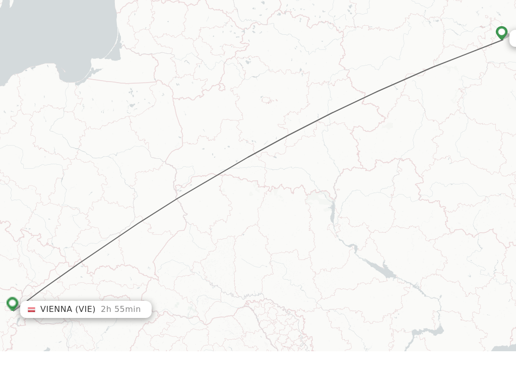 Flights from Moscow to Vienna route map