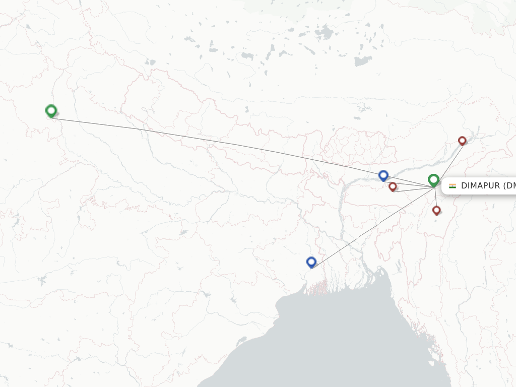 Flights from Dimapur to Umroi route map