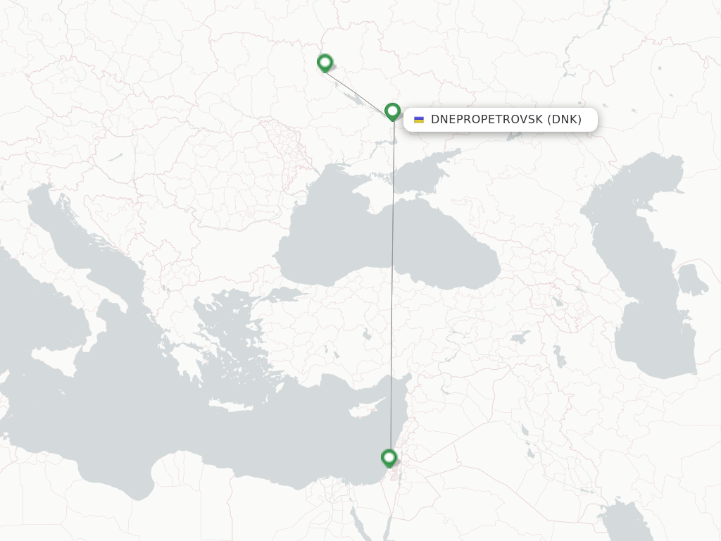 Dnepropetrovsk flight map