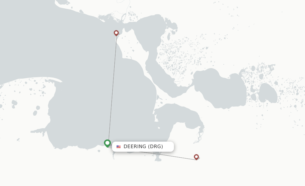 Route map with flights from Deering with Easy Fly Express