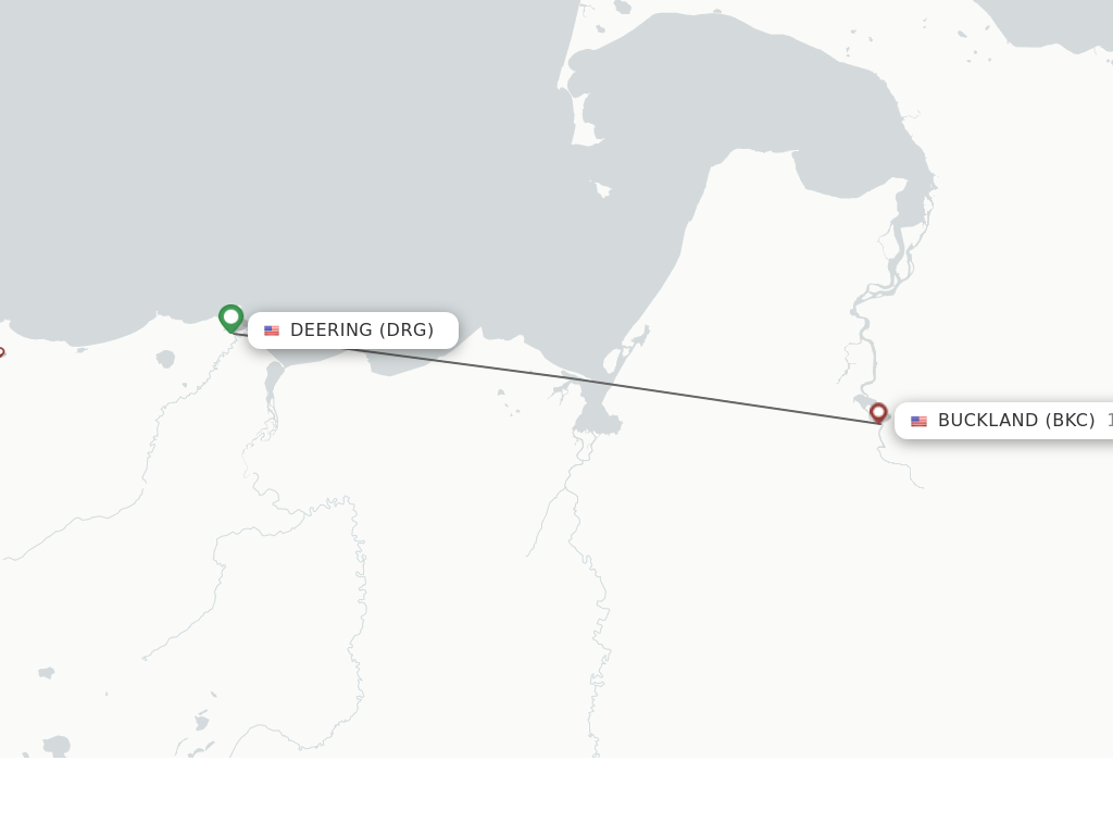 Flights from Deering to Buckland route map