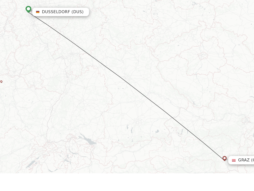 Flights from Dusseldorf to Graz route map
