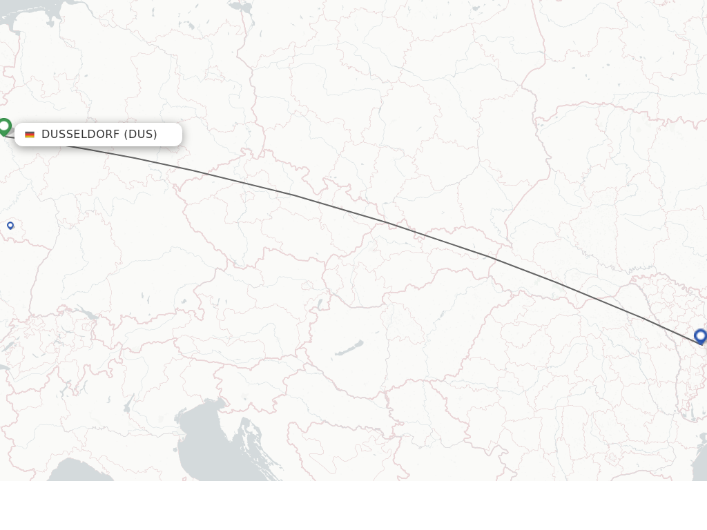 Flights from Dusseldorf to Chisinau route map