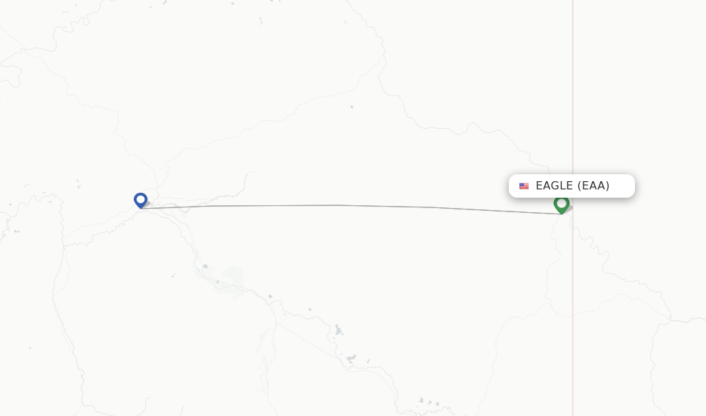 Route map with flights from Eagle with Everts Air