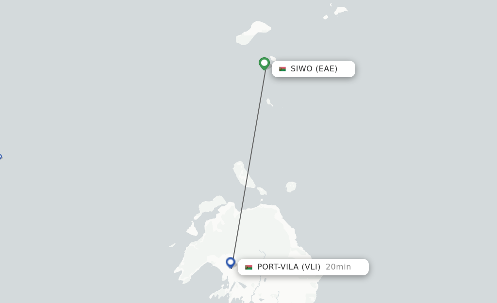 Flights from Port Vila to Emae route map