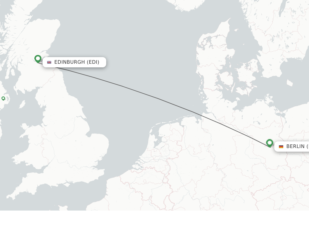 Flights from Edinburgh to Berlin route map