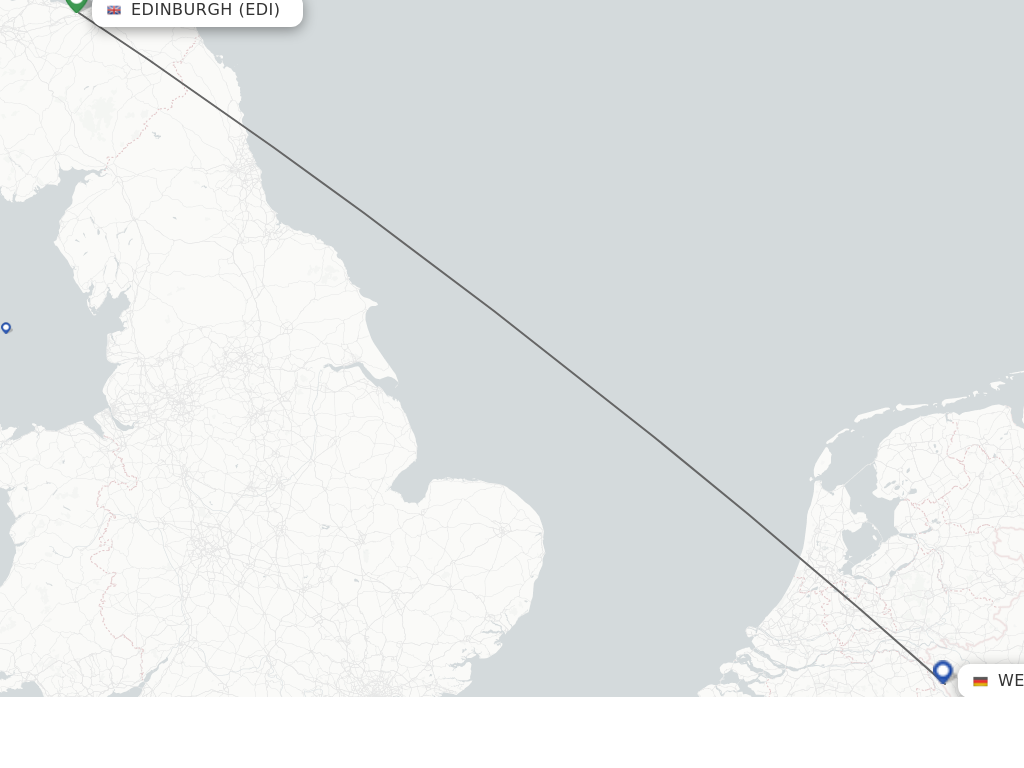 Flights from Edinburgh to Weeze route map