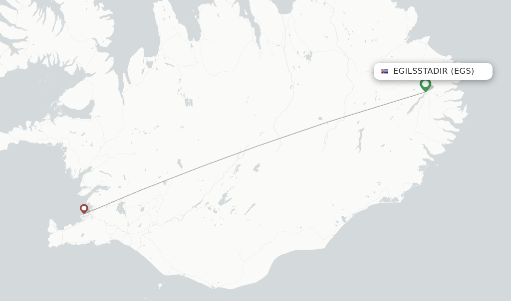 Egilsstadir flight map