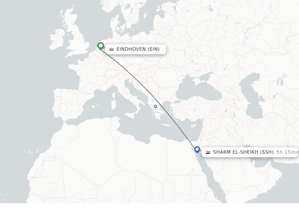 Flights from Sharm el Sheikh to Eindhoven route map