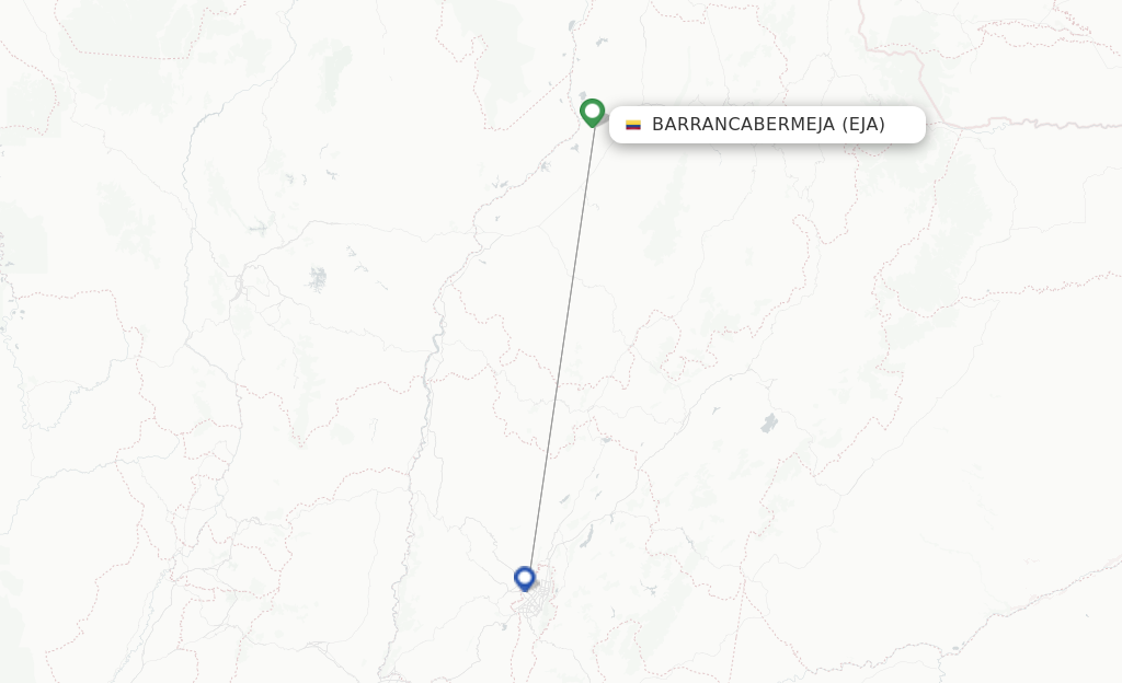 Route map with flights from Barrancabermeja with AVIANCA